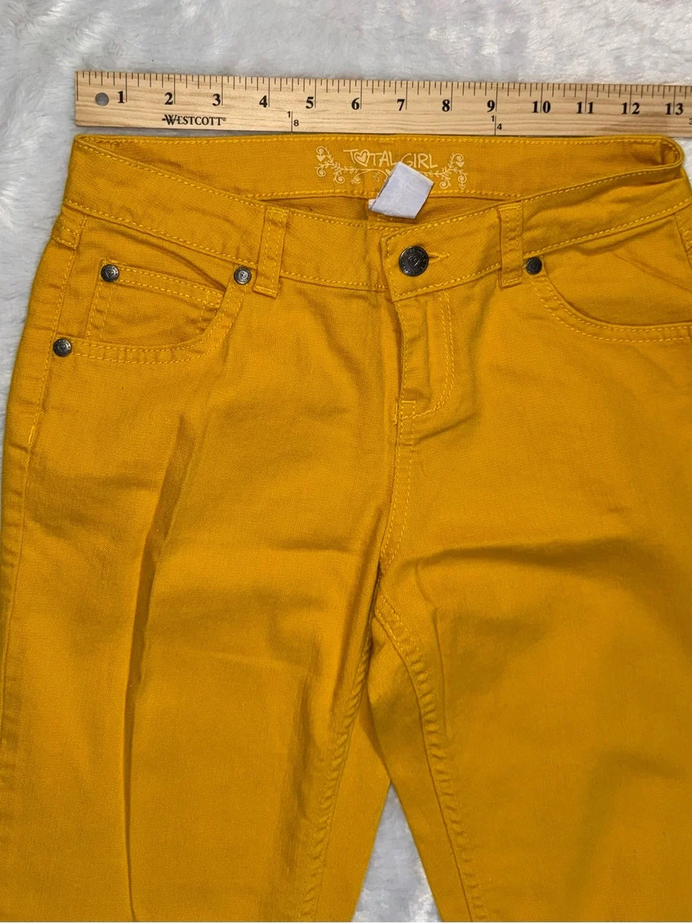 total girl Mustard Yellow Slim Straight Jeans